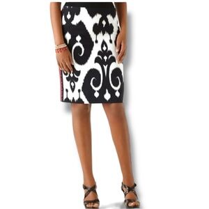 White House Black Market Black and White Printed Pencil Skirt